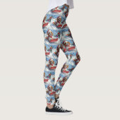 Cavalier King Charles Spaniel Dog Sledge Weihnacht Leggings (Rechts)