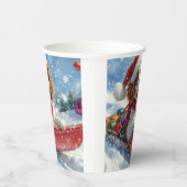 Cavalier King Charles Spaniel Dog Sledge Weihnacht Pappbecher (Rechts)