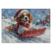 Cavalier King Charles Spaniel Dog Sledge Weihnacht Schneidebrett (Vorderseite)