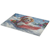 Cavalier King Charles Spaniel Dog Sledge Weihnacht Schneidebrett (Ecke)