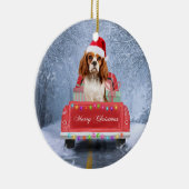 Cavalier King Charles Spaniel Dog Snow Weihnachten Keramik Ornament (Rechts)