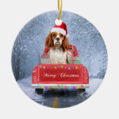 Cavalier King Charles Spaniel Dog Snow Weihnachten Keramik Ornament (Vorne)
