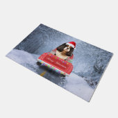 Cavalier King Charles Spaniel Dog Snow Weihnachtsf Fußmatte (Schrägansicht)