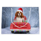 Cavalier King Charles Spaniel Dog Snow Weihnachtsf Große Geschenktüte (Vorderseite)
