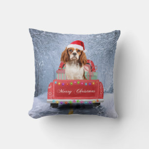 Cavalier King Charles Spaniel Dog Snow Weihnachtsf Kissen