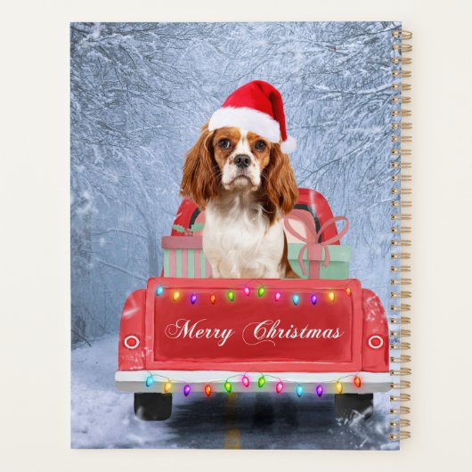 Cavalier King Charles Spaniel Dog Snow Weihnachtsf Planer (Rückseite)