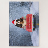 Cavalier King Charles Spaniel Dog Snow Weihnachtsf Puzzle (Vertikal)