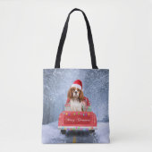 Cavalier King Charles Spaniel Dog Snow Weihnachtsf Tasche (Vorderseite)