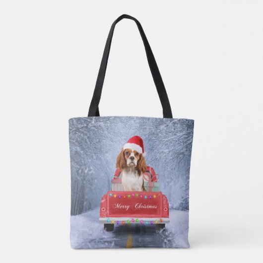 Cavalier King Charles Spaniel Dog Snow Weihnachtsf Tasche (Rückseite)