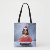 Cavalier King Charles Spaniel Dog Snow Weihnachtsf Tasche (Vorderseite)