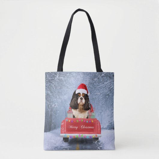 Cavalier King Charles Spaniel Dog Snow Weihnachtsf Tasche (Vorderseite)