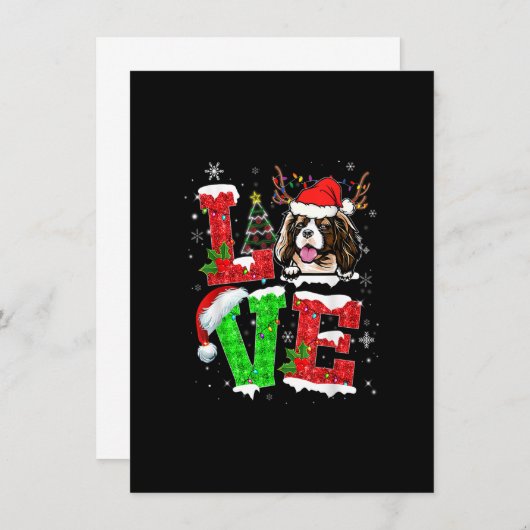 Cavalier King Charles Spaniel Dog Tree Christmas L Einladung (Vorne/Hinten)