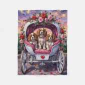 Cavalier King Charles Spaniel Dog Valentine's Day Fleecedecke (Vorderseite)