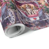 Cavalier King Charles Spaniel Dog Valentine's Day Geschenkpapier (Rolleneckpunkt)