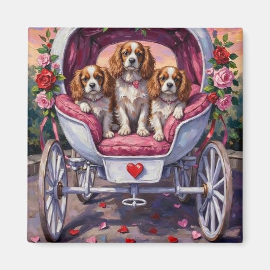Cavalier King Charles Spaniel Dog Valentine's Day Magnet (Vorne)