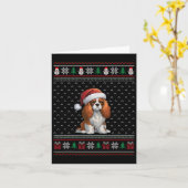 Cavalier King Charles Spaniel Dog Wearing Santa Ha Karte (Gelbe Blume)
