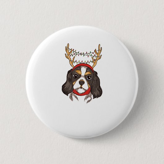 Cavalier King Charles Spaniel Dog Weihnachten Button (Vorderseite)