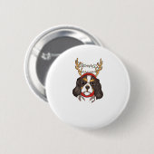 Cavalier King Charles Spaniel Dog Weihnachten Button (Vorne & Hinten)