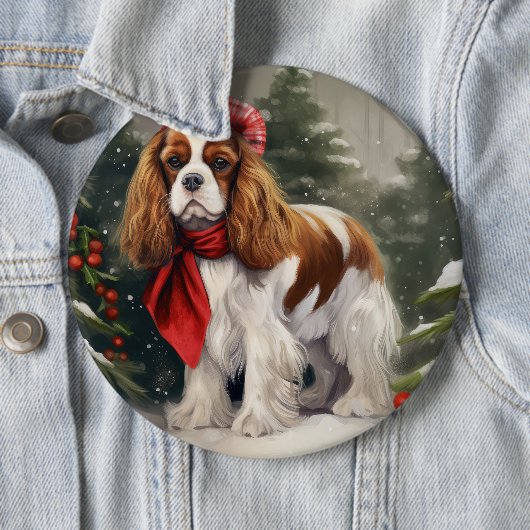 Cavalier King Charles Spaniel Dog Weihnachten Button (Beispiel)