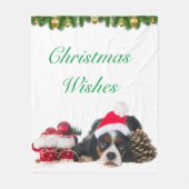 Cavalier King Charles Spaniel Dog Weihnachten Fleecedecke (Vorderseite)