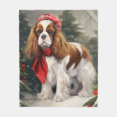 Cavalier King Charles Spaniel Dog Weihnachten Fleecedecke (Vorderseite)