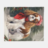 Cavalier King Charles Spaniel Dog Weihnachten Fleecedecke (Vorderseite (Horizontal))