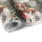 Cavalier King Charles Spaniel Dog Weihnachten Geschenkpapier (Rolleneckpunkt)