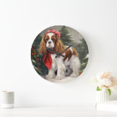 Cavalier King Charles Spaniel Dog Weihnachten Große Wanduhr (Zuhause)