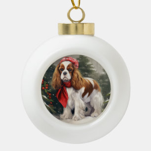 Cavalier King Charles Spaniel Dog Weihnachten Keramik Kugel-Ornament