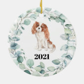 Cavalier King Charles Spaniel Dog Weihnachten Keramik Ornament (Hinten)