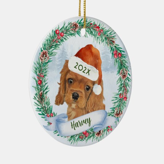 Cavalier King Charles Spaniel Dog Weihnachten Keramik Ornament (Rechts)