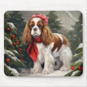 Cavalier King Charles Spaniel Dog Weihnachten Mousepad (Vorne)