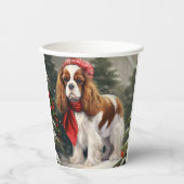 Cavalier King Charles Spaniel Dog Weihnachten Pappbecher (Vorderseite)