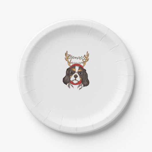 Cavalier King Charles Spaniel Dog Weihnachten Pappteller (Vorderseite)