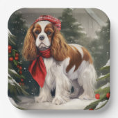 Cavalier King Charles Spaniel Dog Weihnachten Pappteller (Vorderseite)