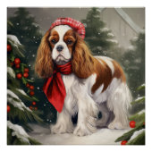 Cavalier King Charles Spaniel Dog Weihnachten Poster (Vorderseite)