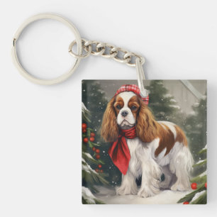 Cavalier King Charles Spaniel Dog Weihnachten Schlüsselanhänger