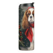 Cavalier King Charles Spaniel Dog Weihnachten Thermosbecher (Nach links gedreht)
