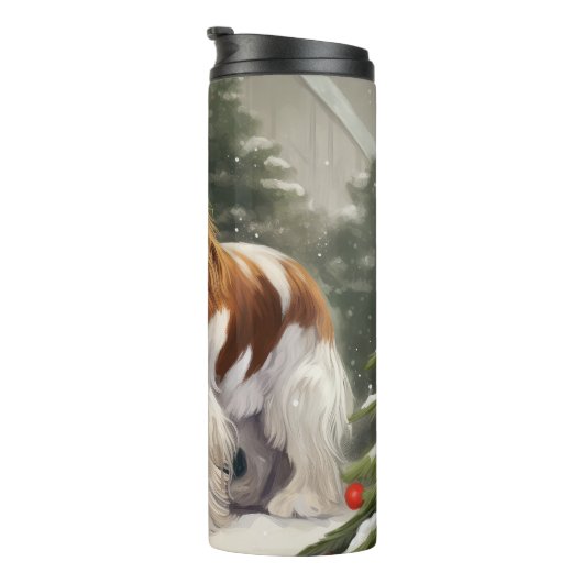 Cavalier King Charles Spaniel Dog Weihnachten Thermosbecher (Nach rechts gedreht)