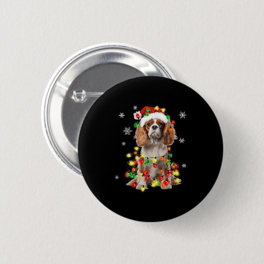 Cavalier King Charles Spaniel Dog Weihnachtsbeleuc Button (Vorne & Hinten)