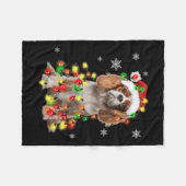 Cavalier King Charles Spaniel Dog Weihnachtsbeleuc Fleecedecke (Vorderseite (Horizontal))