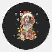 Cavalier King Charles Spaniel Dog Weihnachtsbeleuc Runder Aufkleber (Vorderseite)