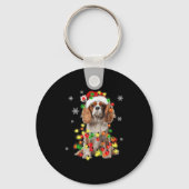 Cavalier King Charles Spaniel Dog Weihnachtsbeleuc Schlüsselanhänger (Vorderseite)
