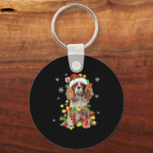 Cavalier King Charles Spaniel Dog Weihnachtsbeleuc Schlüsselanhänger (Vorderseite)
