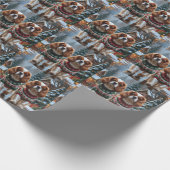 Cavalier King Charles Spaniel Dogs Christmas Snow  Geschenkpapier (Ecke)