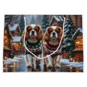 Cavalier King Charles Spaniel Dogs Christmas Snow  Große Geschenktüte (Vorderseite)