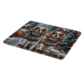 Cavalier King Charles Spaniel Dogs Christmas Snow Schneidebrett (Ecke)