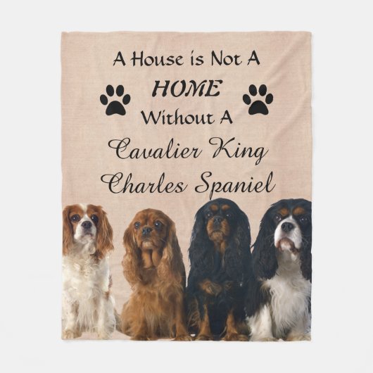 Cavalier King Charles Spaniel Dogs - House Zuhause Fleecedecke (Vorderseite)
