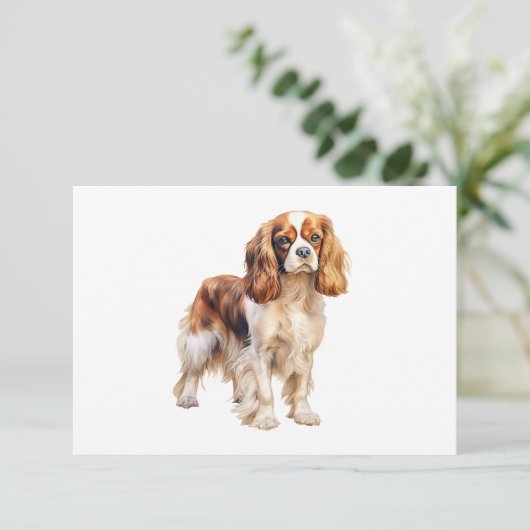 Cavalier King Charles Spaniel drucken Dog Art Prin Ankündigung (Stehend Vorderseite)