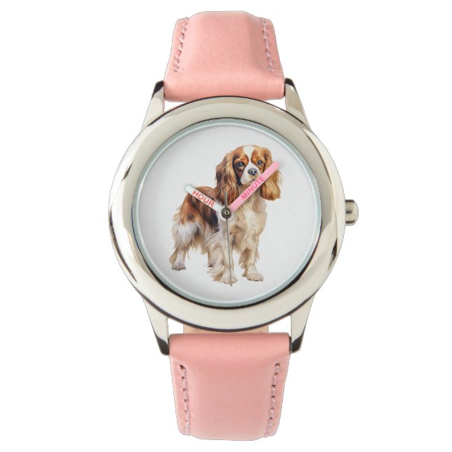 Cavalier King Charles Spaniel drucken Dog Art Prin Armbanduhr (Vorderseite)